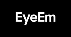 White text reading “EyeEm” on a solid black background, with the letters in a bold, sans-serif font centered in the image.